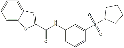 N-(3-pyrrolidin-1-ylsulfonylphenyl)-1-benzothiophene-2-carboxamide Struktur