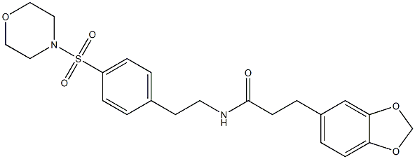 3-(1,3-benzodioxol-5-yl)-N-[2-(4-morpholin-4-ylsulfonylphenyl)ethyl]propanamide Struktur