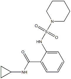 N-cyclopropyl-2-(piperidin-1-ylsulfonylamino)benzamide Struktur