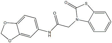 N-(1,3-benzodioxol-5-yl)-2-(2-oxo-1,3-benzothiazol-3-yl)acetamide Struktur