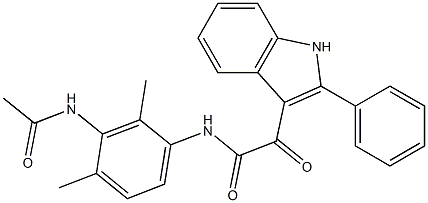 N-(3-acetamido-2,4-dimethylphenyl)-2-oxo-2-(2-phenyl-1H-indol-3-yl)acetamide Struktur