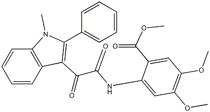 methyl 4,5-dimethoxy-2-[[2-(1-methyl-2-phenylindol-3-yl)-2-oxoacetyl]amino]benzoate Struktur