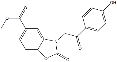 methyl 3-[2-(4-hydroxyphenyl)-2-oxoethyl]-2-oxo-1,3-benzoxazole-5-carboxylate Struktur