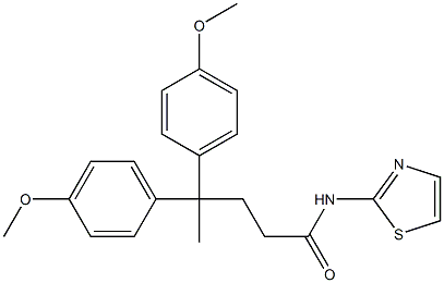 4,4-bis(4-methoxyphenyl)-N-(1,3-thiazol-2-yl)pentanamide Struktur