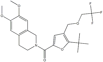 [5-tert-butyl-4-(2,2,2-trifluoroethoxymethyl)furan-2-yl]-(6,7-dimethoxy-3,4-dihydro-1H-isoquinolin-2-yl)methanone Struktur