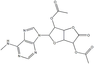 [6-acetyloxy-2-[6-(methylamino)purin-9-yl]-5-oxo-3,3a,6,6a-tetrahydro-2H-furo[3,2-b]furan-3-yl] acetate Struktur