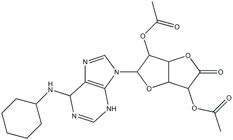 [6-acetyloxy-2-[6-(cyclohexylamino)-3,6-dihydropurin-9-yl]-5-oxo-3,3a,6,6a-tetrahydro-2H-furo[3,2-b]furan-3-yl] acetate Struktur