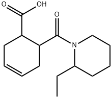 6-(2-ethylpiperidine-1-carbonyl)cyclohex-3-ene-1-carboxylic acid Struktur