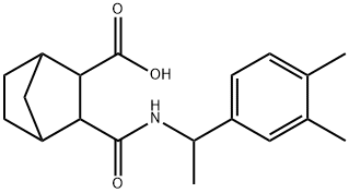 2-[1-(3,4-dimethylphenyl)ethylcarbamoyl]bicyclo[2.2.1]heptane-3-carboxylic acid Struktur