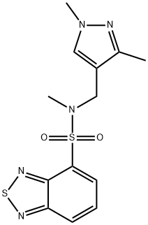 N-[(1,3-dimethylpyrazol-4-yl)methyl]-N-methyl-2,1,3-benzothiadiazole-4-sulfonamide Struktur