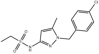 N-[1-[(4-chlorophenyl)methyl]-5-methylpyrazol-3-yl]ethanesulfonamide Struktur