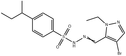 N-[(E)-(4-bromo-2-ethylpyrazol-3-yl)methylideneamino]-4-butan-2-ylbenzenesulfonamide Struktur