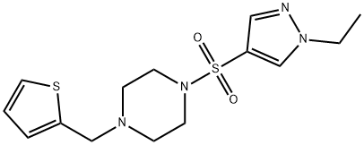 1-(1-ethylpyrazol-4-yl)sulfonyl-4-(thiophen-2-ylmethyl)piperazine Struktur