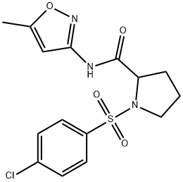 1-(4-chlorophenyl)sulfonyl-N-(5-methyl-1,2-oxazol-3-yl)pyrrolidine-2-carboxamide Struktur