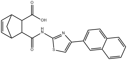 2-[(4-naphthalen-2-yl-1,3-thiazol-2-yl)carbamoyl]bicyclo[2.2.1]hept-5-ene-3-carboxylic acid Struktur