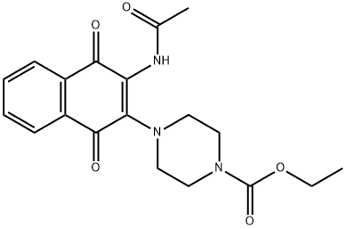 ethyl 4-(3-acetamido-1,4-dioxonaphthalen-2-yl)piperazine-1-carboxylate Struktur