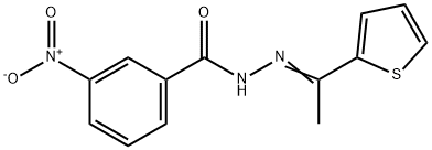 3-nitro-N-[(E)-1-thiophen-2-ylethylideneamino]benzamide Struktur