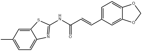 (E)-3-(1,3-benzodioxol-5-yl)-N-(6-methyl-1,3-benzothiazol-2-yl)prop-2-enamide Struktur