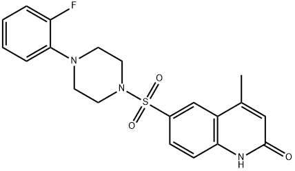 6-[4-(2-fluorophenyl)piperazin-1-yl]sulfonyl-4-methyl-1H-quinolin-2-one Struktur