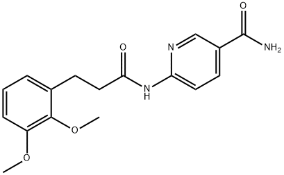 6-[3-(2,3-dimethoxyphenyl)propanoylamino]pyridine-3-carboxamide Struktur