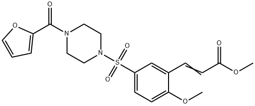 methyl (E)-3-[5-[4-(furan-2-carbonyl)piperazin-1-yl]sulfonyl-2-methoxyphenyl]prop-2-enoate Struktur