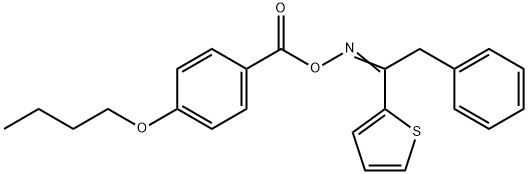 [(E)-(2-phenyl-1-thiophen-2-ylethylidene)amino] 4-butoxybenzoate Structure