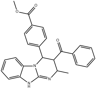 methyl 4-(3-benzoyl-2-methyl-2,3,4,10-tetrahydropyrimido[1,2-a]benzimidazol-4-yl)benzoate Struktur