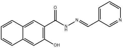 3-hydroxy-N-[(E)-pyridin-3-ylmethylideneamino]naphthalene-2-carboxamide Struktur