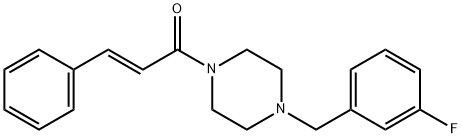 (E)-1-[4-[(3-fluorophenyl)methyl]piperazin-1-yl]-3-phenylprop-2-en-1-one Struktur