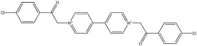 1-(4-chlorophenyl)-2-[4-[1-[2-(4-chlorophenyl)-2-oxoethyl]pyridin-1-ium-4-yl]pyridin-1-ium-1-yl]ethanone Struktur