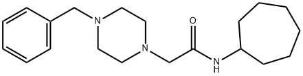 2-(4-benzylpiperazin-1-yl)-N-cycloheptylacetamide Struktur