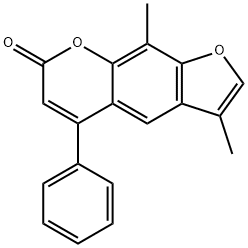 3,9-dimethyl-5-phenylfuro[3,2-g]chromen-7-one Struktur