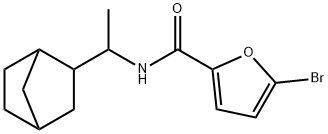 N-[1-(3-bicyclo[2.2.1]heptanyl)ethyl]-5-bromofuran-2-carboxamide Struktur