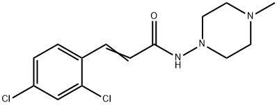 (E)-3-(2,4-dichlorophenyl)-N-(4-methylpiperazin-1-yl)prop-2-enamide Struktur