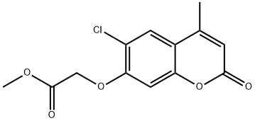 methyl 2-(6-chloro-4-methyl-2-oxochromen-7-yl)oxyacetate Struktur