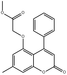 methyl 2-(7-methyl-2-oxo-4-phenylchromen-5-yl)oxyacetate Struktur