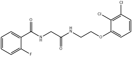 N-[2-[2-(2,3-dichlorophenoxy)ethylamino]-2-oxoethyl]-2-fluorobenzamide Struktur