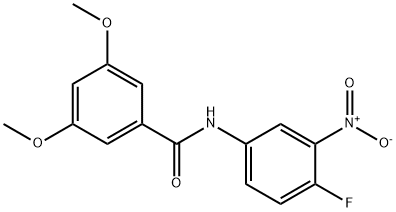 N-(4-fluoro-3-nitrophenyl)-3,5-dimethoxybenzamide Struktur