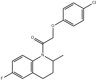 2-(4-chlorophenoxy)-1-(6-fluoro-2-methyl-3,4-dihydro-2H-quinolin-1-yl)ethanone Struktur