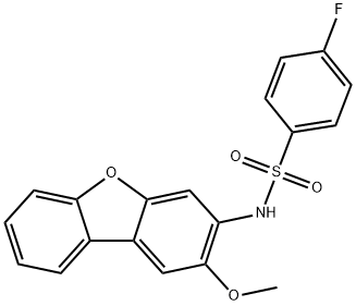 4-fluoro-N-(2-methoxydibenzofuran-3-yl)benzenesulfonamide Struktur