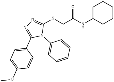 N-cyclohexyl-2-[[5-(4-methoxyphenyl)-4-phenyl-1,2,4-triazol-3-yl]sulfanyl]acetamide Struktur