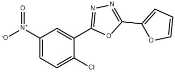 2-(2-chloro-5-nitrophenyl)-5-(furan-2-yl)-1,3,4-oxadiazole Struktur