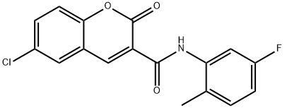 6-chloro-N-(5-fluoro-2-methylphenyl)-2-oxochromene-3-carboxamide Struktur