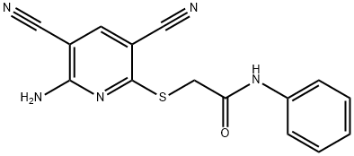 2-(6-amino-3,5-dicyanopyridin-2-yl)sulfanyl-N-phenylacetamide Struktur