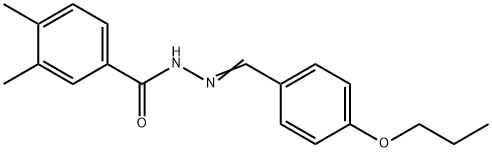 3,4-dimethyl-N-[(E)-(4-propoxyphenyl)methylideneamino]benzamide Struktur