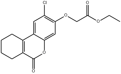 ethyl 2-[(2-chloro-6-oxo-7,8,9,10-tetrahydrobenzo[c]chromen-3-yl)oxy]acetate Struktur