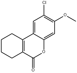 2-chloro-3-methoxy-7,8,9,10-tetrahydrobenzo[c]chromen-6-one Struktur