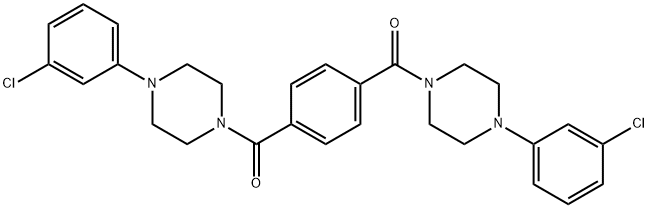 [4-[4-(3-chlorophenyl)piperazine-1-carbonyl]phenyl]-[4-(3-chlorophenyl)piperazin-1-yl]methanone Struktur