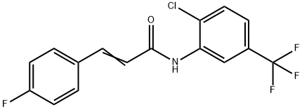 (E)-N-[2-chloro-5-(trifluoromethyl)phenyl]-3-(4-fluorophenyl)prop-2-enamide Struktur