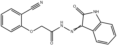 2-(2-cyanophenoxy)-N'-(2-oxoindol-3-yl)acetohydrazide Struktur